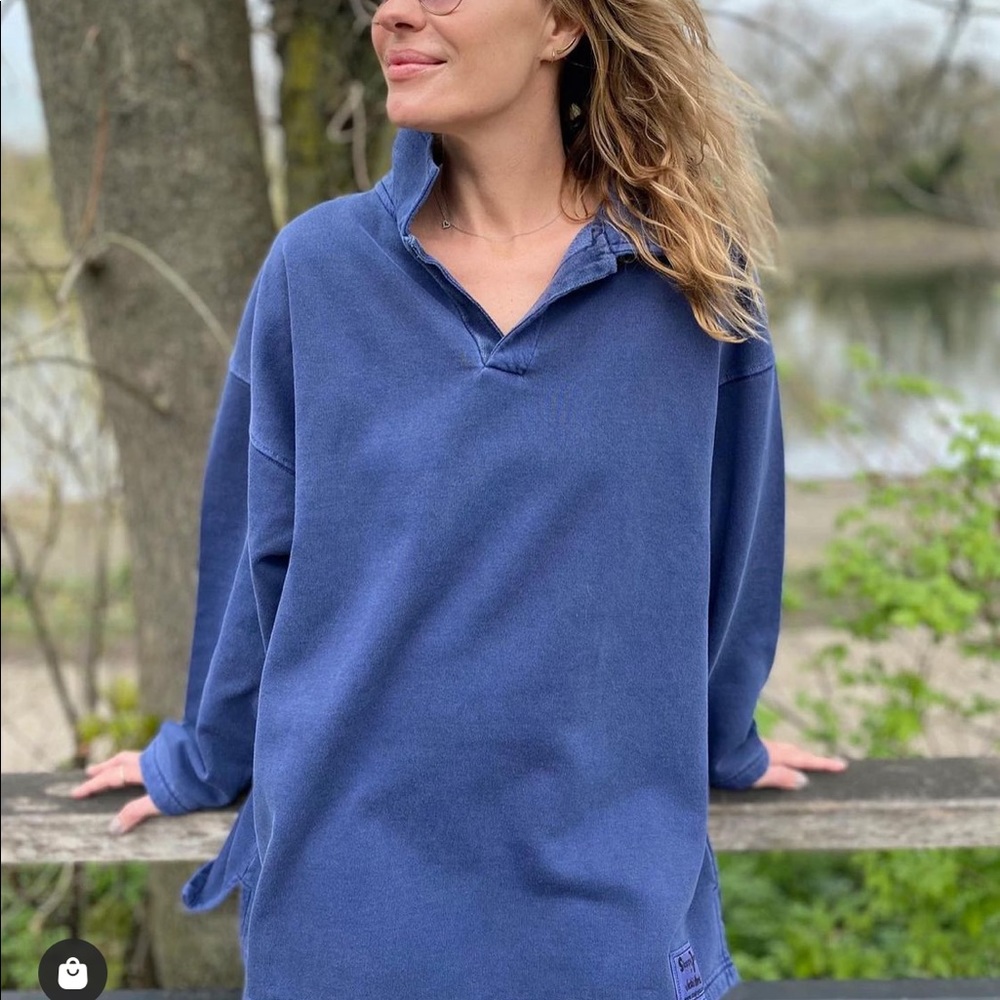 Sloppy Joe washed black collar sweatshirt size 03. NWT, unworn